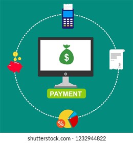 Modern flat design concept of Online Shopping for website and mobile website. Landing page template. Easy to edit and customize. Vector illustration