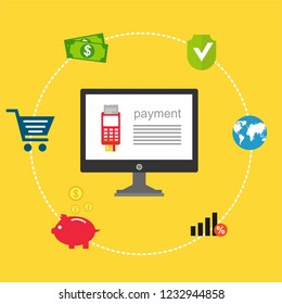 Modern flat design concept of Online Shopping for website and mobile website. Landing page template. Easy to edit and customize. Vector illustration