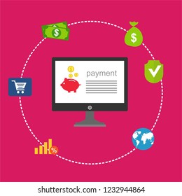 Modern flat design concept of Online Shopping for website and mobile website. Landing page template. Easy to edit and customize. Vector illustration