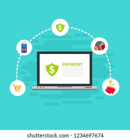 Modern flat design concept of Online Shopping for website and mobile website. Landing page template. Easy to edit and customize. Vector illustration