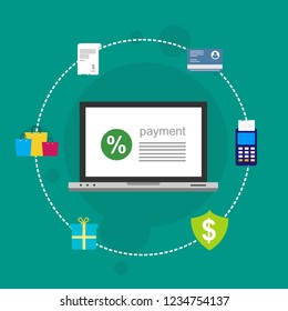 Modern flat design concept of Online Shopping for website and mobile website. Landing page template. Easy to edit and customize. Vector illustration