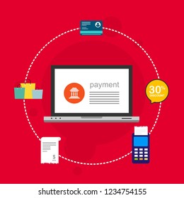 Modern flat design concept of Online Shopping for website and mobile website. Landing page template. Easy to edit and customize. Vector illustration