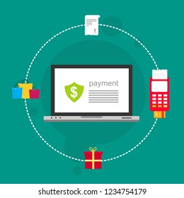 Modern flat design concept of Online Shopping for website and mobile website. Landing page template. Easy to edit and customize. Vector illustration