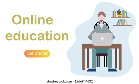 Modern flat design concept of Online Education for website and mobile website. Landing page template. Easy to edit and customize. Vector illustration