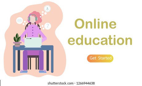 Modern flat design concept of Online Education for website and mobile website. Landing page template. Easy to edit and customize. Vector illustration