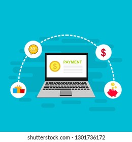 Modern flat design concept of Online Shopping for website and mobile website. Landing page template. Easy to edit and customize. Vector illustration - Vector