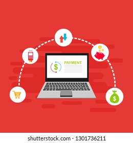 Modern flat design concept of Online Shopping for website and mobile website. Landing page template. Easy to edit and customize. Vector illustration - Vector