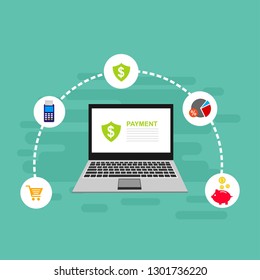 Modern flat design concept of Online Shopping for website and mobile website. Landing page template. Easy to edit and customize. Vector illustration - Vector