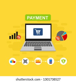 Modern flat design concept of Online Shopping for website and mobile website. Landing page template. Easy to edit and customize. Vector illustration - Vector