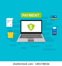 Modern flat design concept of Online Shopping for website and mobile website. Landing page template. Easy to edit and customize. Vector illustration - Vector