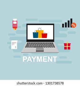 Modern flat design concept of Online Shopping for website and mobile website. Landing page template. Easy to edit and customize. Vector illustration - Vector