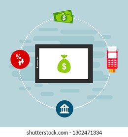 Modern flat design concept of Online Shopping for website and mobile website. Landing page template. Easy to edit and customize. Vector illustration