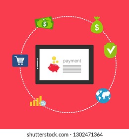 Modern flat design concept of Online Shopping for website and mobile website. Landing page template. Easy to edit and customize. Vector illustration