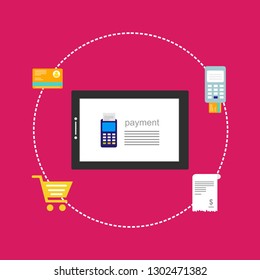 Modern flat design concept of Online Shopping for website and mobile website. Landing page template. Easy to edit and customize. Vector illustration