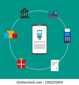 Modern flat design concept of Online Shopping for website and mobile website. Landing page template. Easy to edit and customize. Vector illustration
