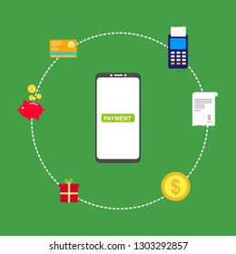 Modern flat design concept of Online Shopping for website and mobile website. Landing page template. Easy to edit and customize. Vector illustration