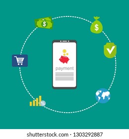 Modern flat design concept of Online Shopping for website and mobile website. Landing page template. Easy to edit and customize. Vector illustration