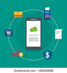 Modern flat design concept of Online Shopping for website and mobile website. Landing page template. Easy to edit and customize. Vector illustration