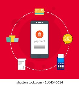 Modern flat design concept of Online Shopping for website and mobile website. Landing page template. Easy to edit and customize. Vector illustration
