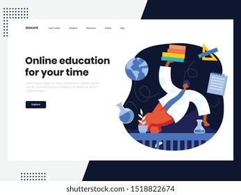 	
Modern flat design concept of Online Education for website and mobile website. Landing page template. Easy to edit and customize. Vector illustration