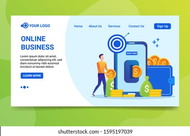 Modern flat design concept of Online Shopping for website and mobile website. Landing page template. Easy to edit and customize. Vector illustration
