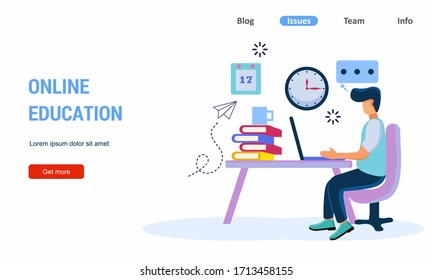 Modern flat design concept of Online Education for website and mobile website. Landing page template. Easy to edit and customize. Vector illustration