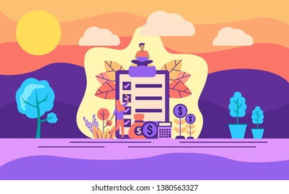 Modern flat design concept of planning on outdoor illustration. Modern illustration conceptual for banner, flyer, promotion, marketing material, online advertising, business presentation