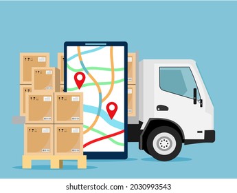 Modern flat design concept of Smart Logistics with global logistics partnership for website and mobile website. 
Easy to edit and customize. Vector illustration