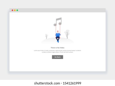 Modern flat design concept of there is no music for website and mobile website. empty states page template