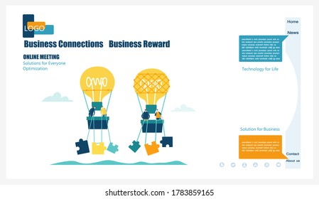 Modern flat design concept website or app page. Financial services, banking, strategic planning, development, business solutions, consulting, market research, teamwork, data analyse, support, security