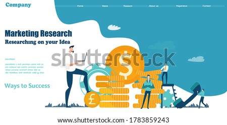 Modern flat design concept website or app page. Financial services, banking, strategic planning, development, business solutions, consulting, market research, teamwork, data analyse, support, security