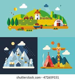 Ilustração conceitual de design plano moderno.
