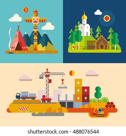 Modern flat design conceptual illustration.
