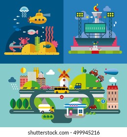 Modern flat design conceptual illustration.