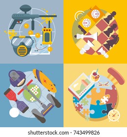 Modern flat design conceptual illustration. Travel, fun and vacation.