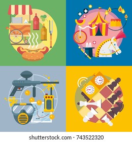 Modern flat design conceptual illustration. Travel, fun and vacation.
