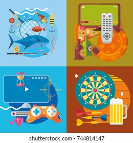 Modern flat design conceptual illustration. Travel, fun and vacation.
