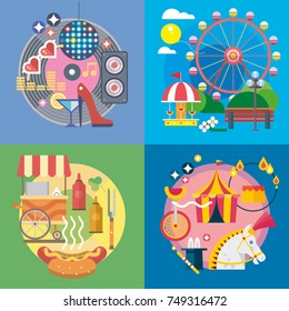 Modern flat design conceptual illustration. Travel, fun and recreation.