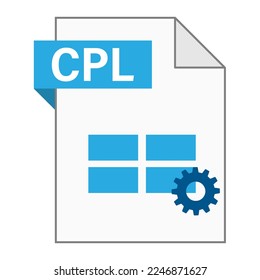 Modernes flaches Design der CPL-Datei-Symbol für das Web