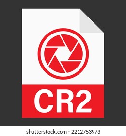 Modern flat design of CR2 file icon for web