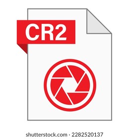 Modern flat design of CR2 file icon for web