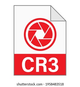 Modern flat design of CR3 file icon for web