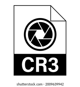 Modernes flaches Design des CR3-Dateisymbol für Web