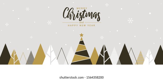 Modern Flat design Creative Christmas greeting card. Vector Illustration