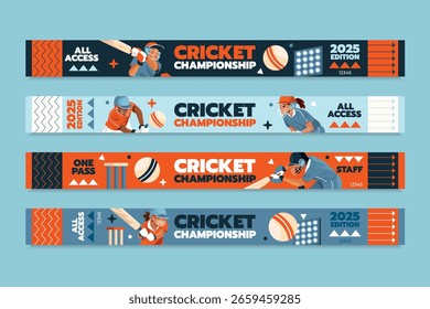 Modern Flat Design Cricket Bracelet Set