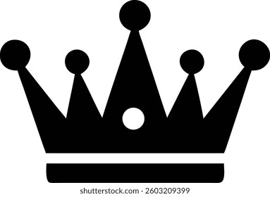 Modern Flat Design Crown Outline with Straight Lines Minimalist Royal Vector Icon