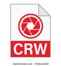 Modern flat design of CRW file icon for web