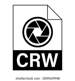 Diseño plano moderno del icono de archivo CRW para web