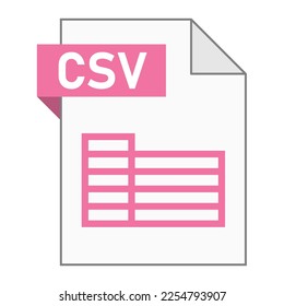Modern flat design of CSV file icon for web