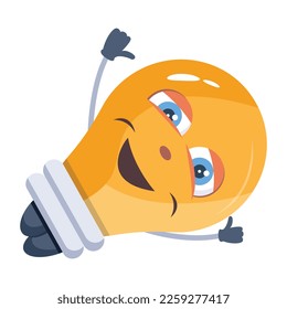 Modern flat design of cute light  